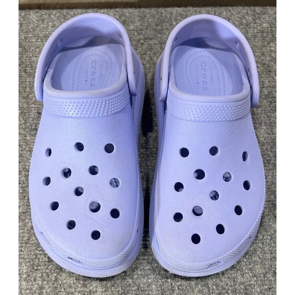 Crocs Classic Crush Clogs Platform Shoes Vibrant Purple Women's US Size 5